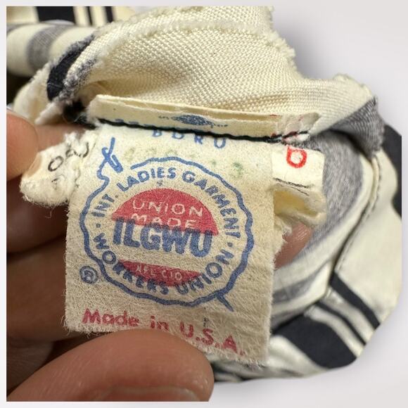 VTG 70s Eleanor Brenner ILGWU Dress Jacket 2 Piece 3/4 Striped Belt Posh Preppy - Picture 10 of 11